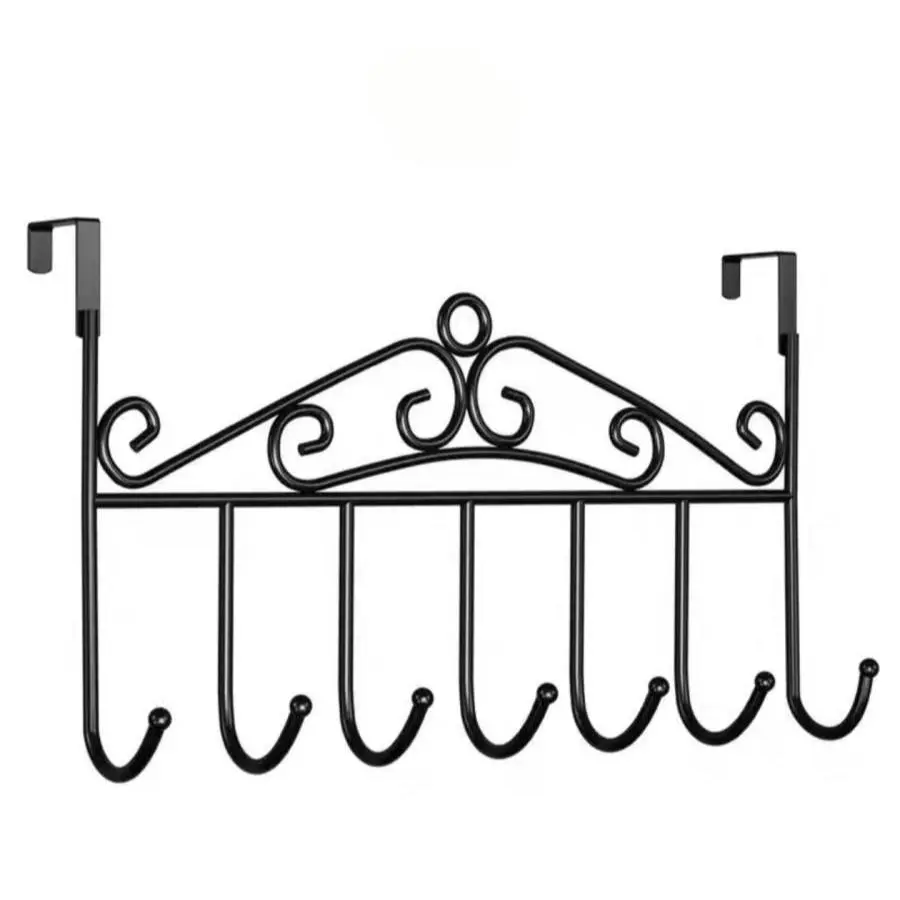 Gancho de Porta em Ferro Forjado c/ 7 ganchos 41x22.5cm - 1