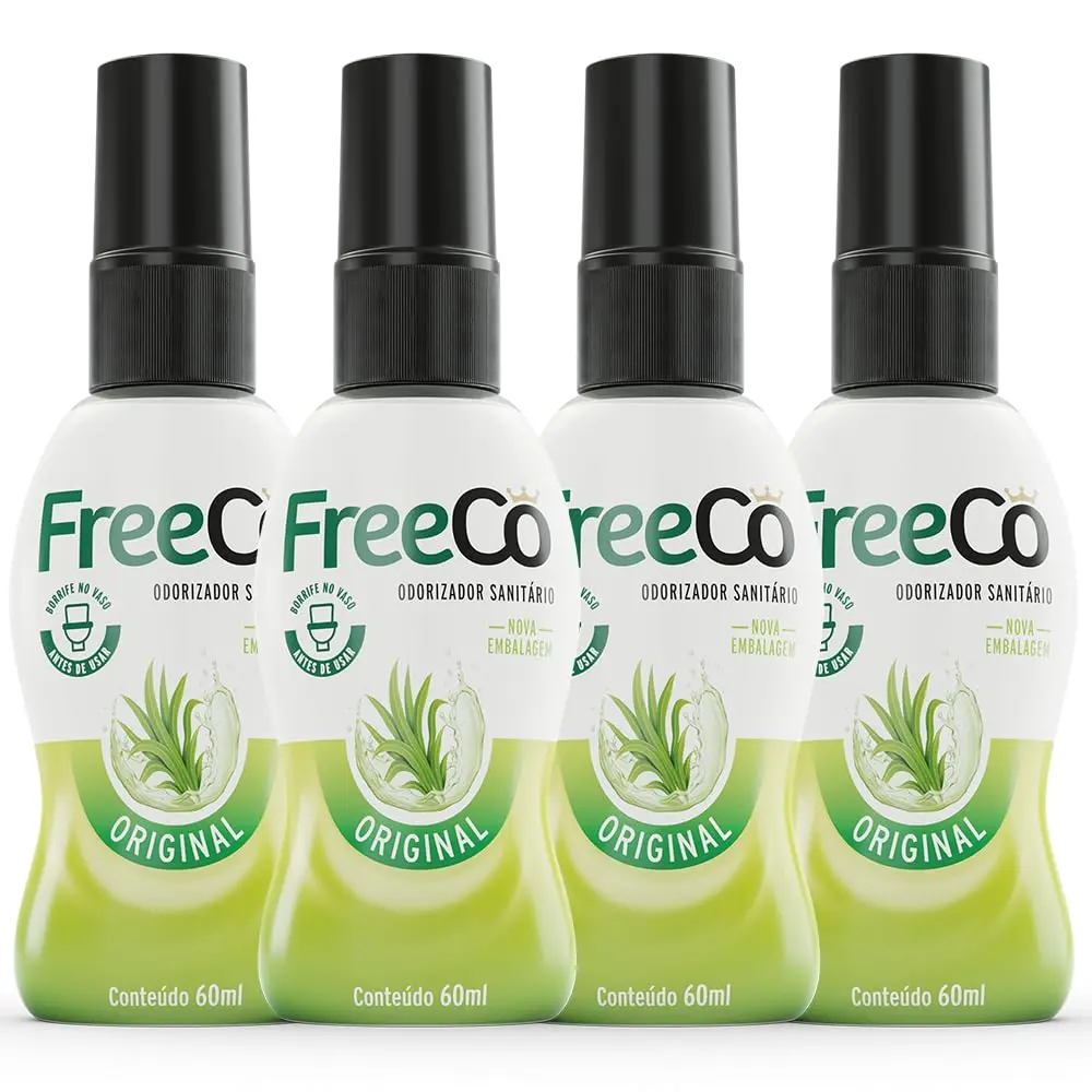 Freecô Bloqueador De Odores Sanitários - Original 60ml Pack com 4 unidades