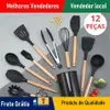 [Do Brasil App/Moedas R$28] Kit Utensílios de Cozinha 12 Peças Antiaderente - 1