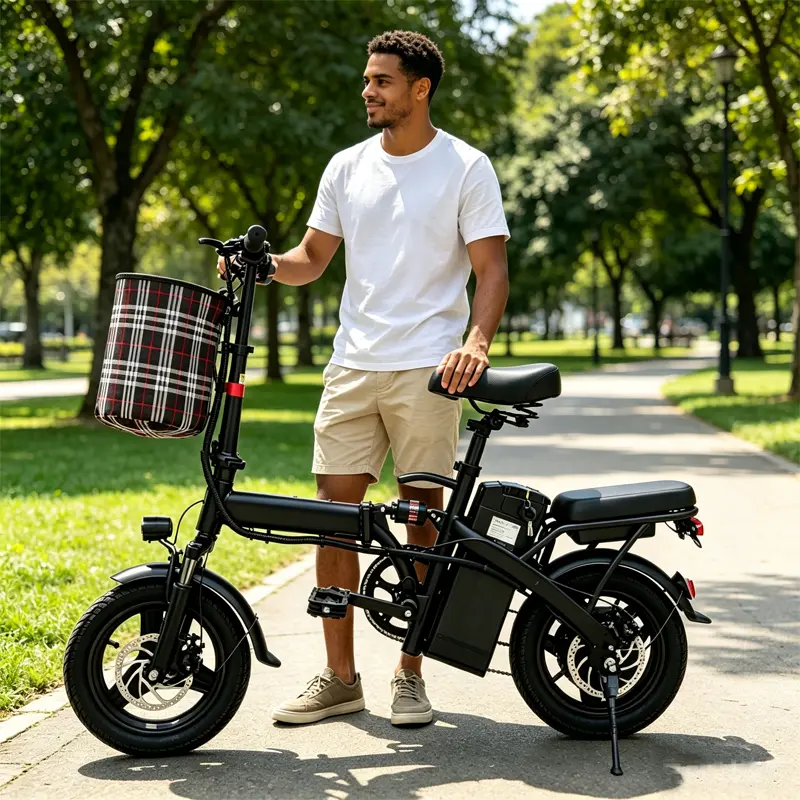 Bicicleta EléTrica DobráVel Para Adultos 9Cavalo, Pedal Tripulado, Compras Ao Ar Livre, Viagem Bicicleta Scooter EléTric