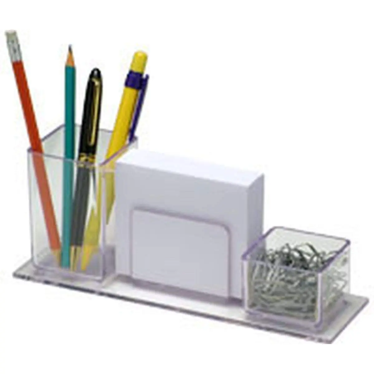 Acrimet Organizador de Mesa para Lápis, Clips e Lembretes, Transparente Cristal, 940.3