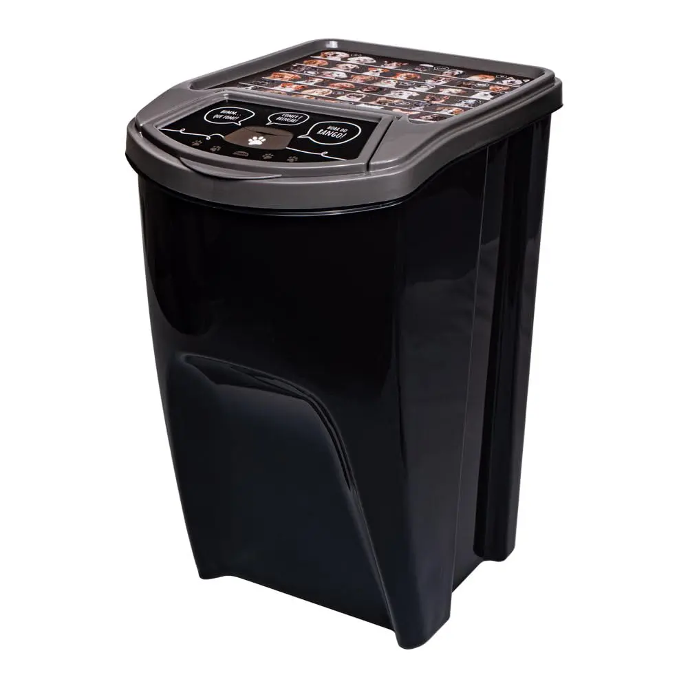 Plasútil Porta Ração Pet Cachorro Gato de Plástico Empilhável 34L | Empilhável