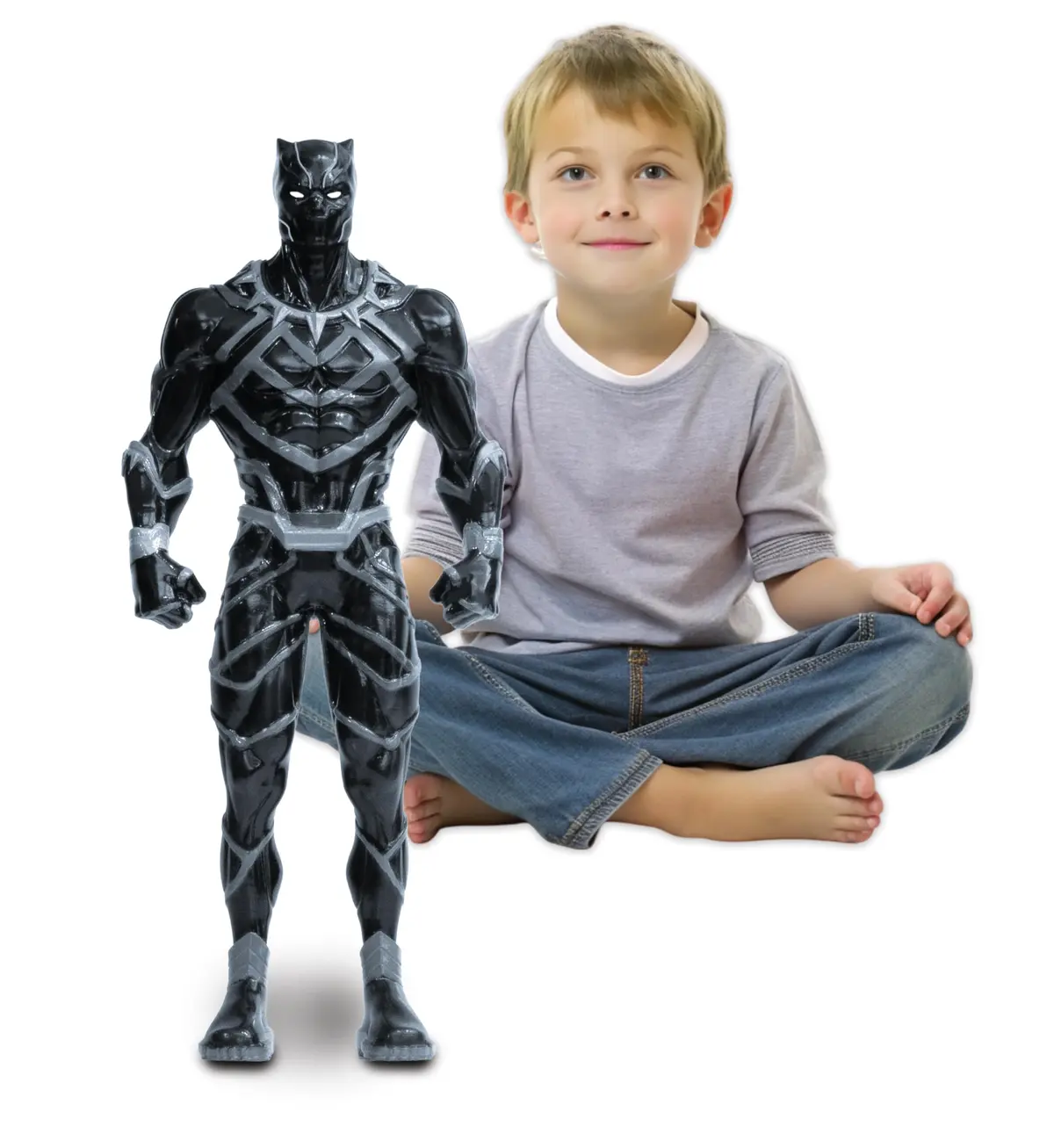 Marvel, personagem colecional Pantera Negra Extreme 50 cm, figura gigante e articulado, Mimo brinquedos