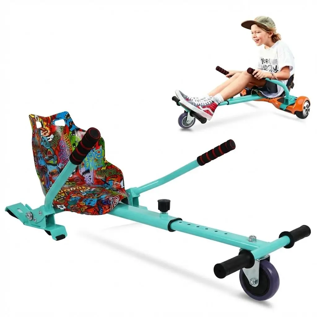 Joyfox Hoverkart Universal para Hoverboard 6.5", 8.5" e 10" com Assento Ergonômico, Estrutura Ajustável em Aço Carbono, Peso Máximo 100kg, Fácil Montagem