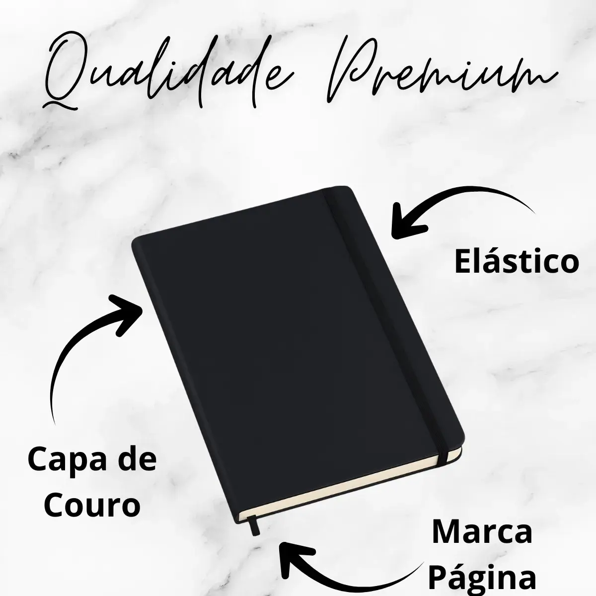 Caderneta Papelaria da Mari Executiva Azul, A5 com 80 Folhas Pautadas em Couro thumbnail 3