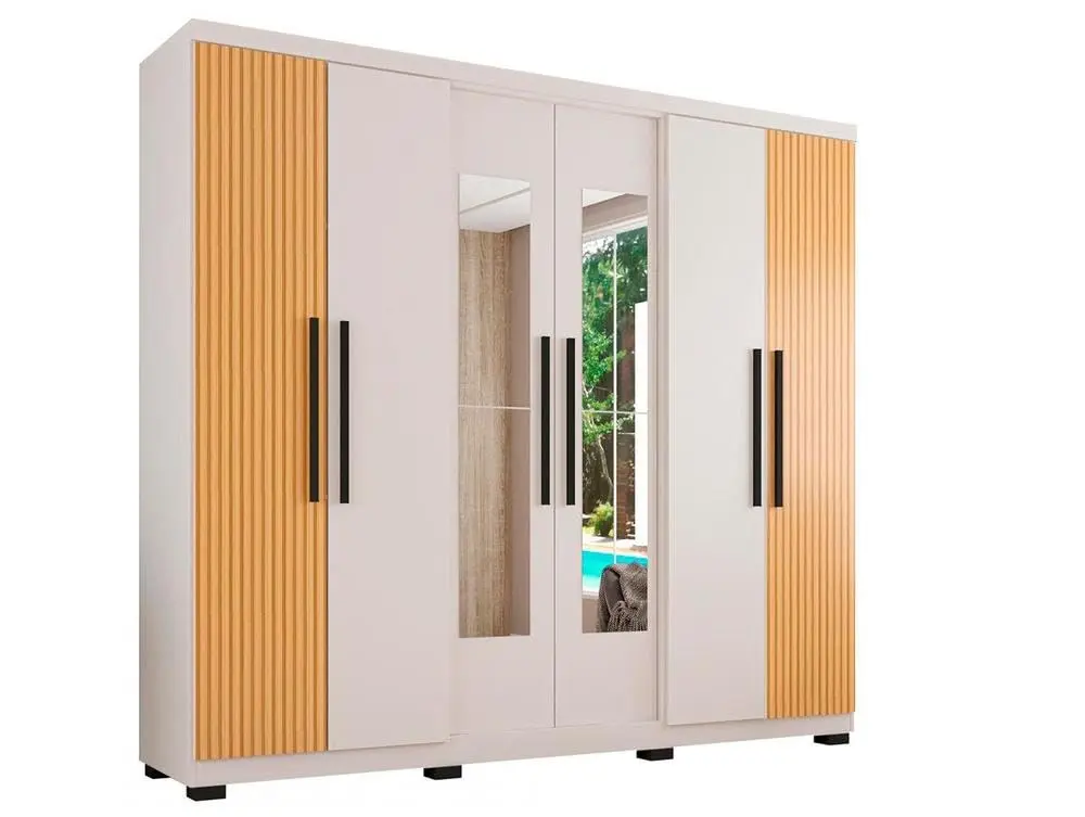 Guarda-roupa Casal com Espelho 6 Portas 4 Gavetas Araplac Braga - 1