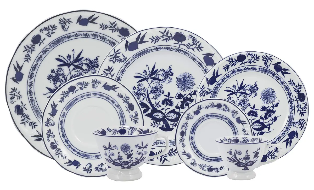 Porcelana Schmidt Cebolinha Aparelho de Jantar Chá e Café 42 Peças (Xícaras Chá 200 ml e Café 70 ml) - 1