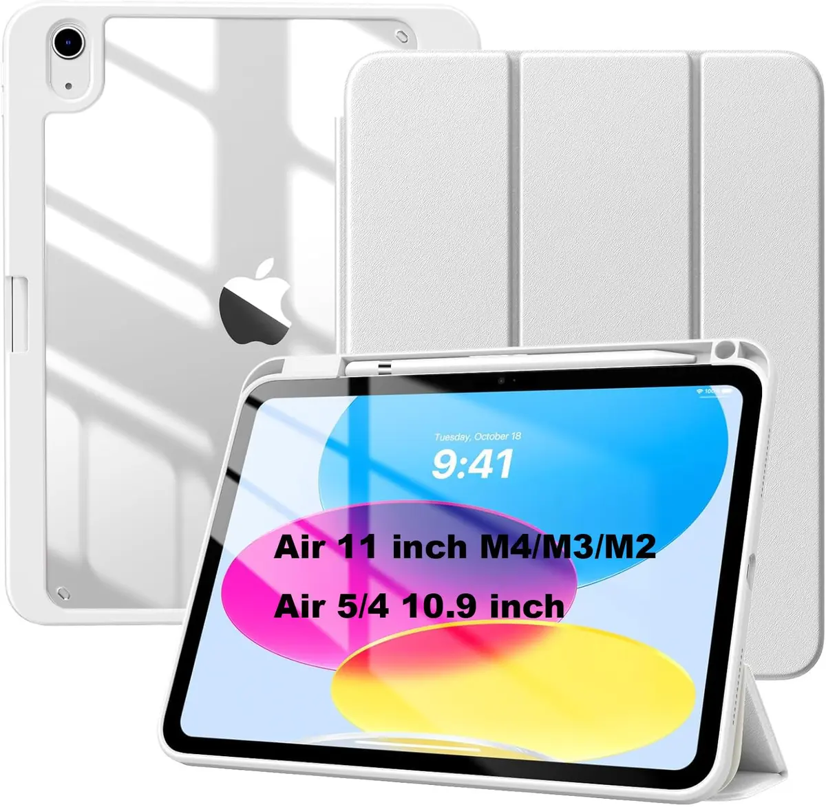 Bettdow Capa para iPad Air 11 Polegadas M4/M3/M2 (2026/2025/2024), iPad Air 5/4 (10,9 Polegadas, Modelo 2022/2020), Case Anti Impacto, Premium Slim,Flexível e portátil, Porta-lápis (Cinza) - 1