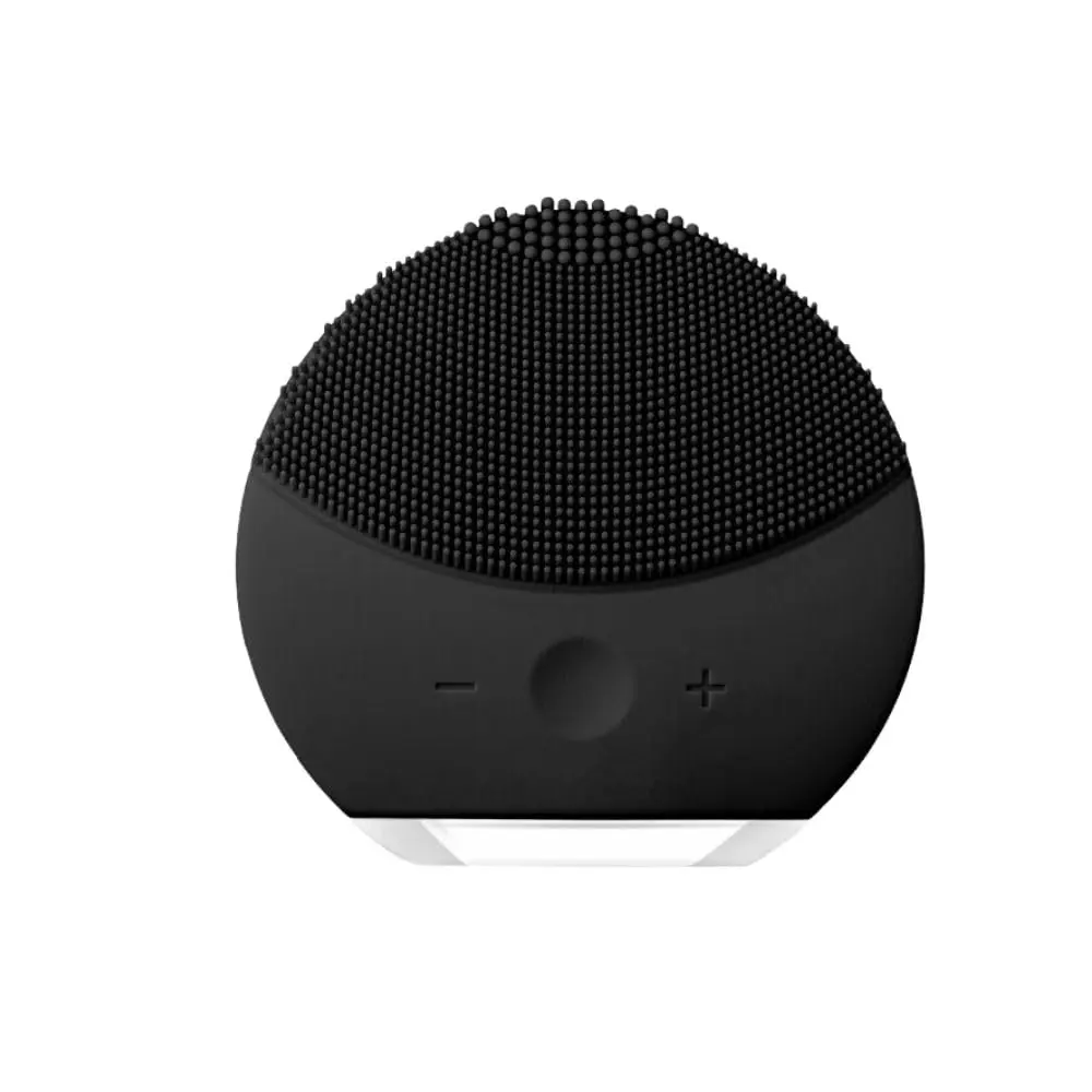 Esponja Elétrica de Limpeza Facial com Cerdas de Silicone e Função Massageadora - Portátil e Recarregável para Cuidados da Pele (Preto)