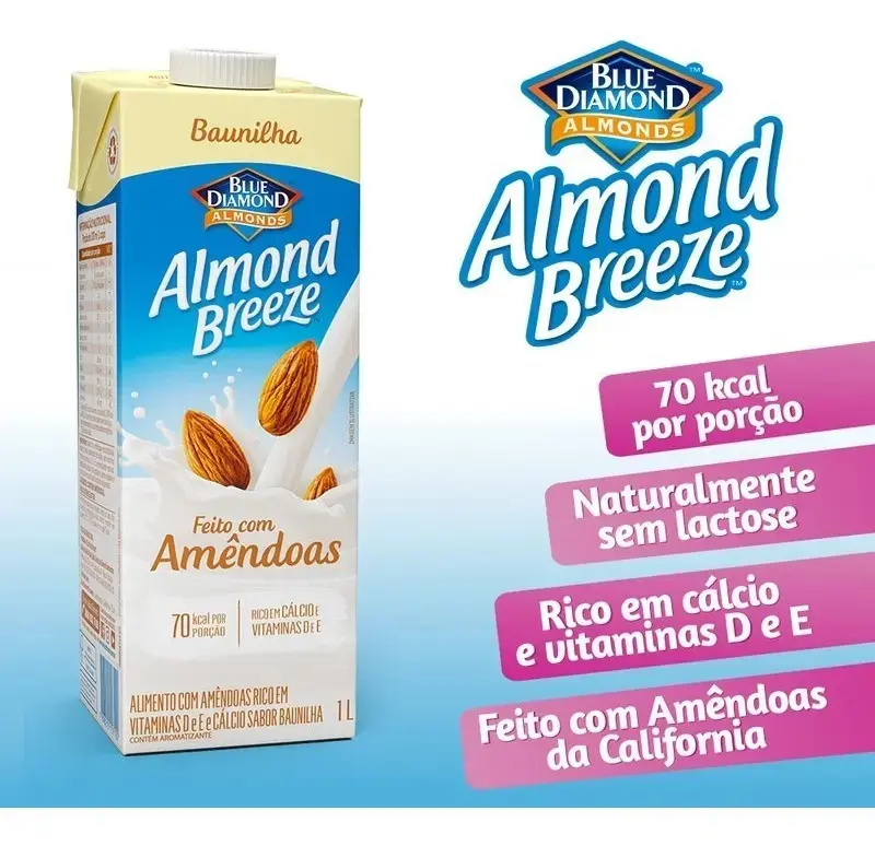Bebida Vegetal de Amêndoas sabor Baunilha Almond Breeze 1L thumbnail 3