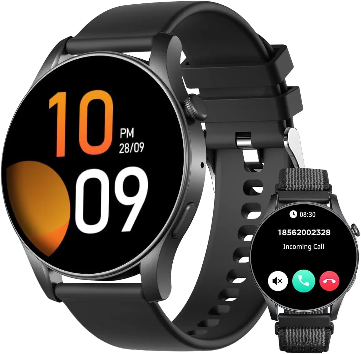 Relógio Smartwatch Feminino e Masculino Unissex 1,43" AMOLED Touchscreen, 2 Pulseiras Inclusas, Bluetooth para Atender e Fazer Chamadas, IP67, Compatível com Android e iOS