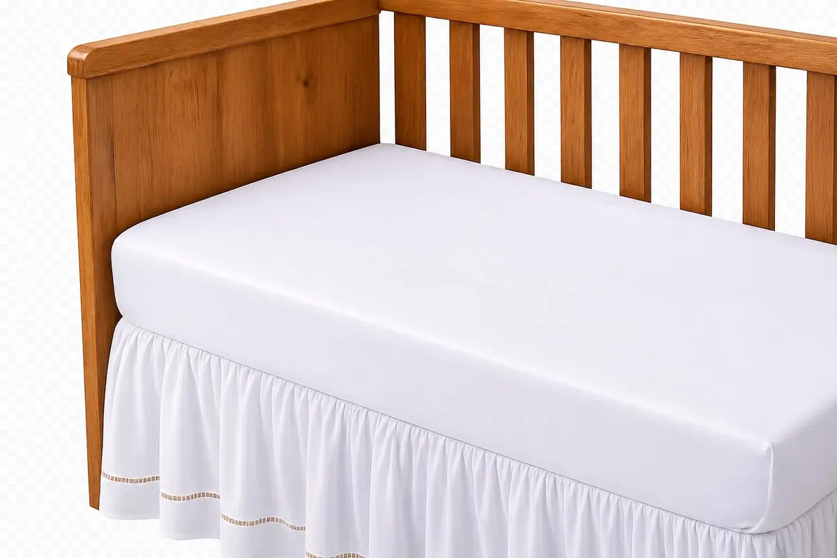 Lençol de Berço com Elástico Percal 200 Fios de Algodão 1,30x70cm (Branco)