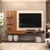 Painel para TV até 60 Polegadas Ripado com Nichos Dj Móveis Bento Freijó Off White - 1