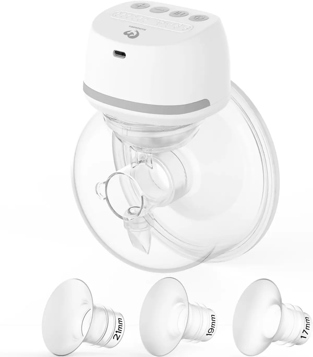 Bomba tira leite elétrica Bellababy vestível mãos-livres, bomba dupla sem fio atualizada com flanges confortáveis de 17 mm, 19 mm e 21 mm, bomba tira-leite elétrica portátil sem fio silenciosa, 4 modos e 6 níveis de sucção, flanges de 24 mm, pacote com 1
