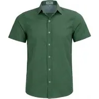 Camisa Social Amil Comfort Kart Algodão Flamê tipo Linho Manga Curta Luxo Militar - 1