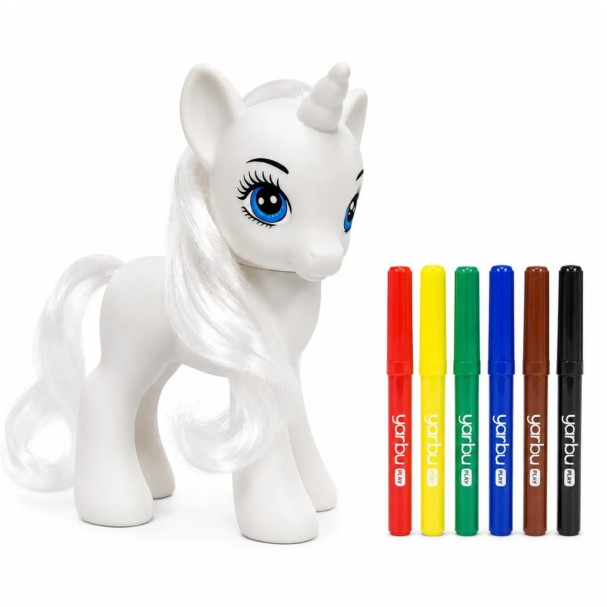 Brinquedo Unicórnio para Pintar Vinil Lavável com Canetinhas Infantil | Com Canetinhas, Criativo