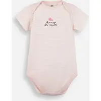 body infantil de algodão chamego da mamãe listrado rosa
