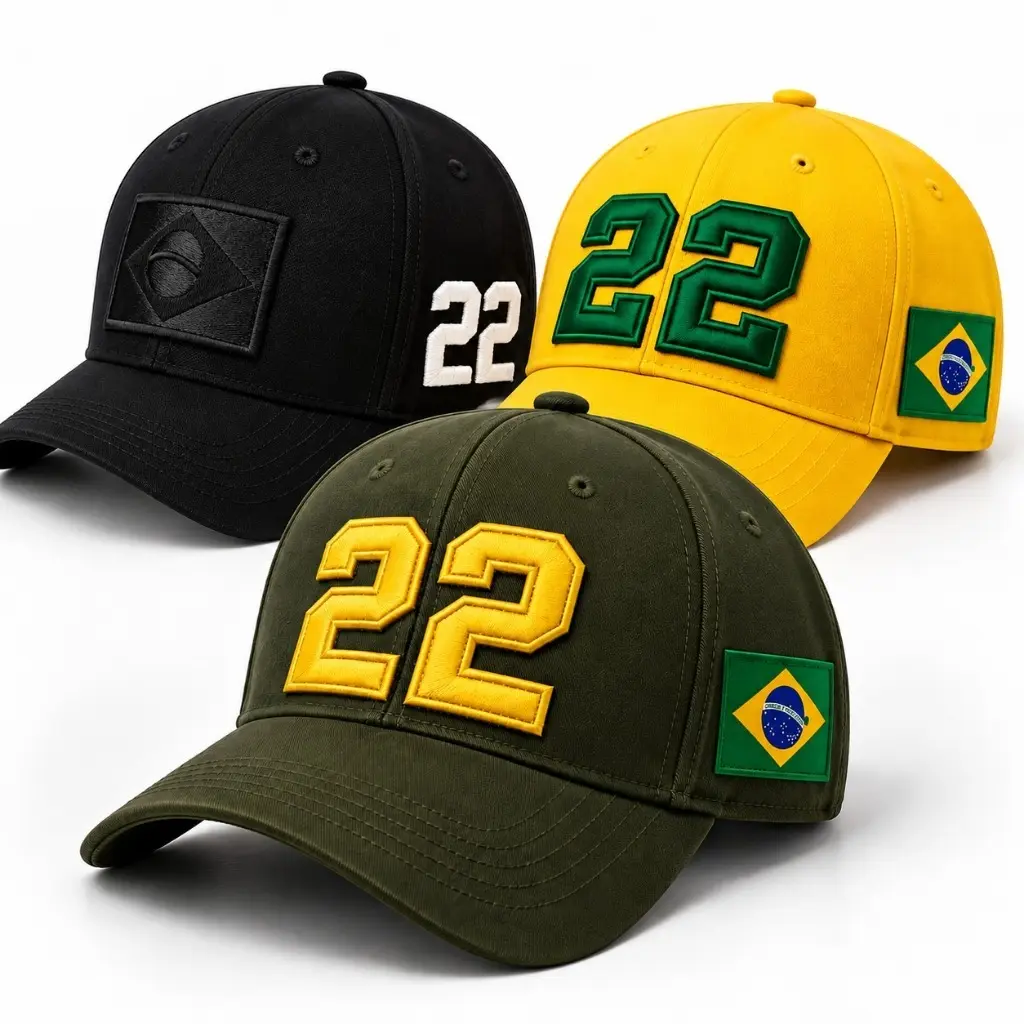 Boné Brasil Bordado Alto Relevo Qualidade Premium - 1