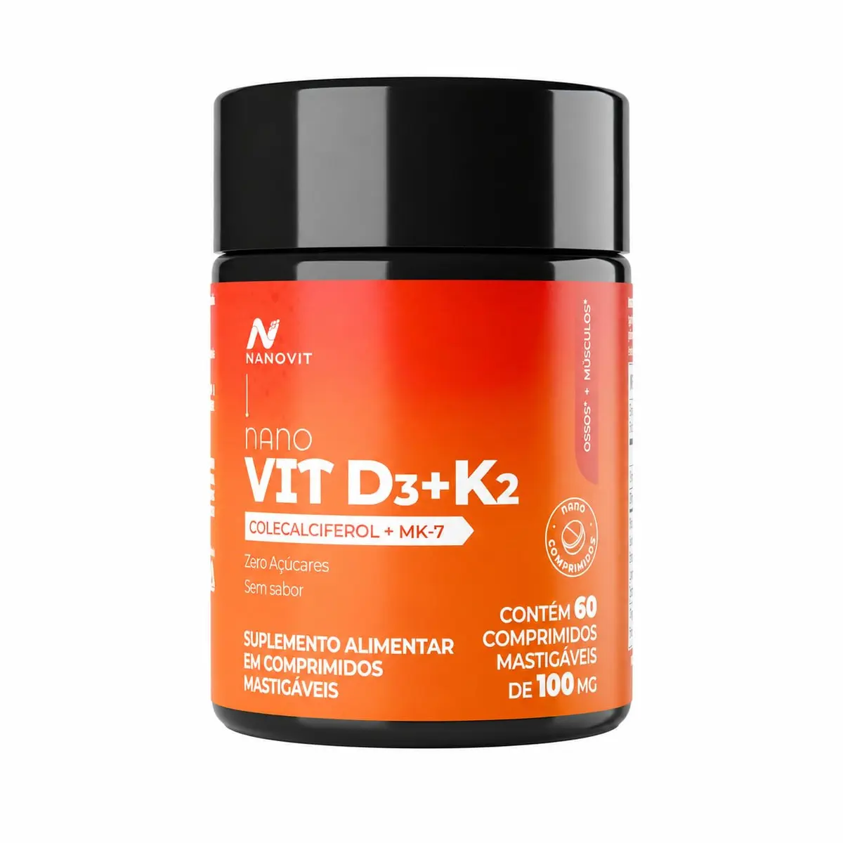 Nanovit, Vitamina D3 + K2 60 Nanocomprimidos - Nanovit (Sem sabor | 1 pote)
