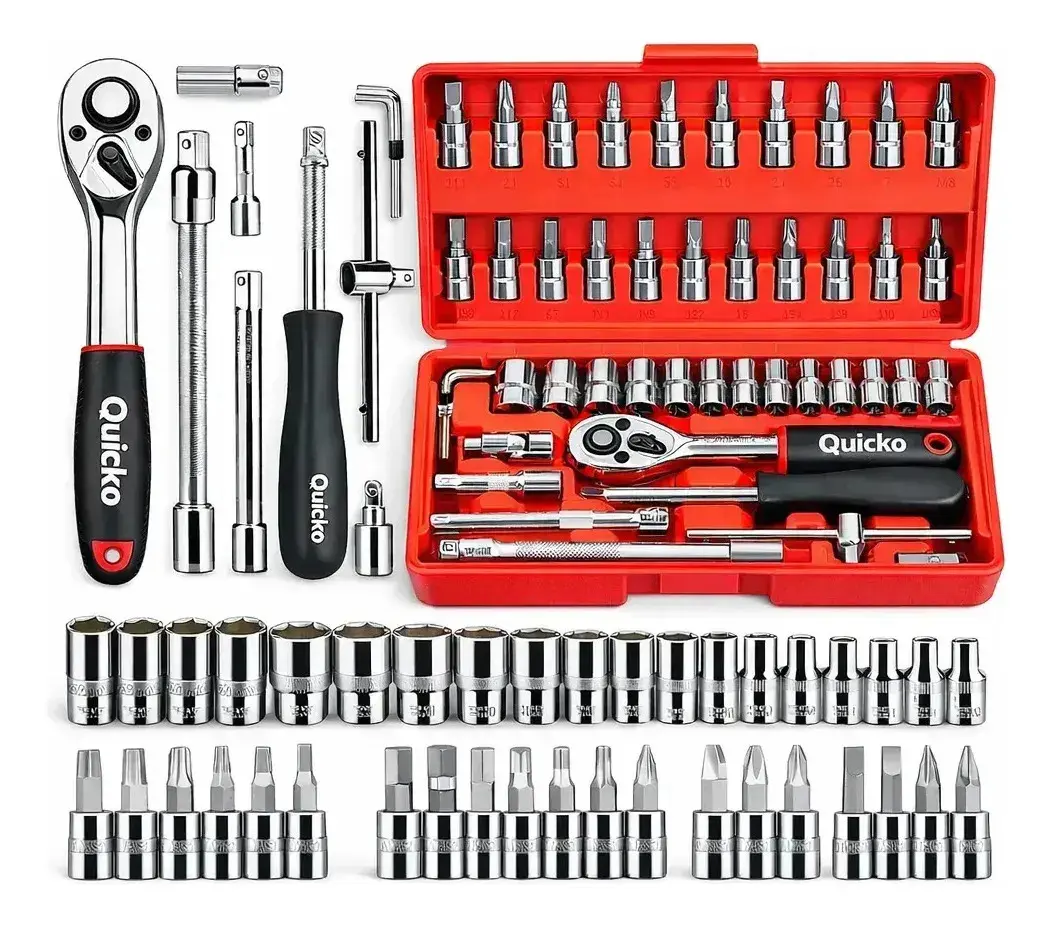 Kit Ferramentas 46 Peças Com Soquetes e Chaves Para Carro e Casa - 1
