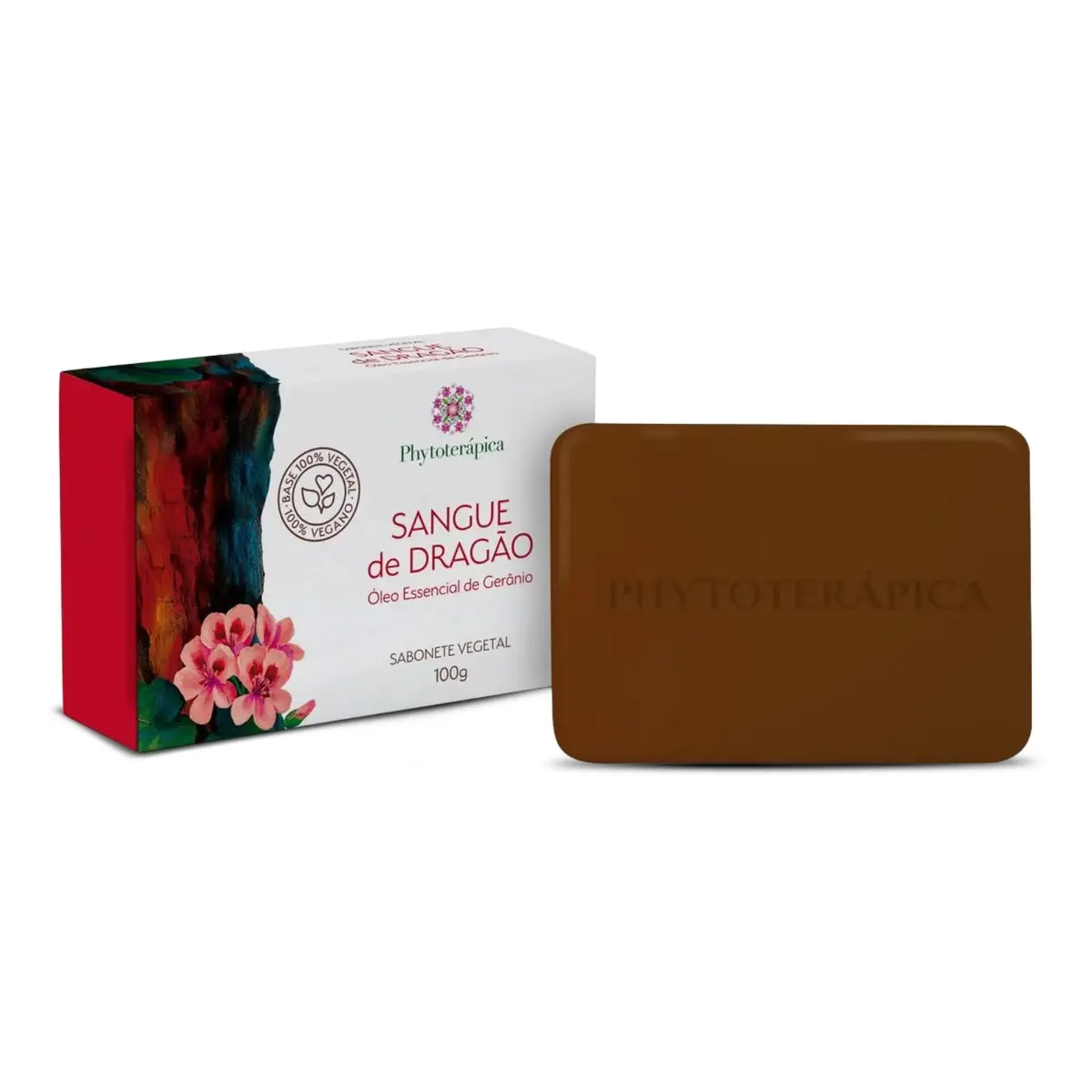Sabonete Sangue de Dragão & Gerânio Phytoterápica 100g | Base Vegetal Natural para Limpeza Facial e Corporal Suave