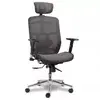 Cadeira de Escritório Comfy ErgoPro Preta  Tela Mesh Cinza, Braço e Assento Ajustáveis e Relax Avançado