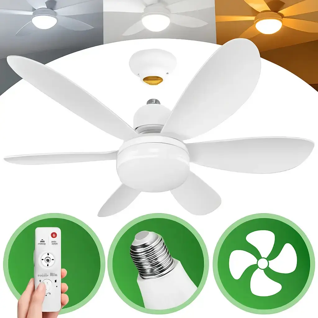 Ventilador De Teto Lâmpada 80w Led E27 Ajustável Bivolt thumbnail 6