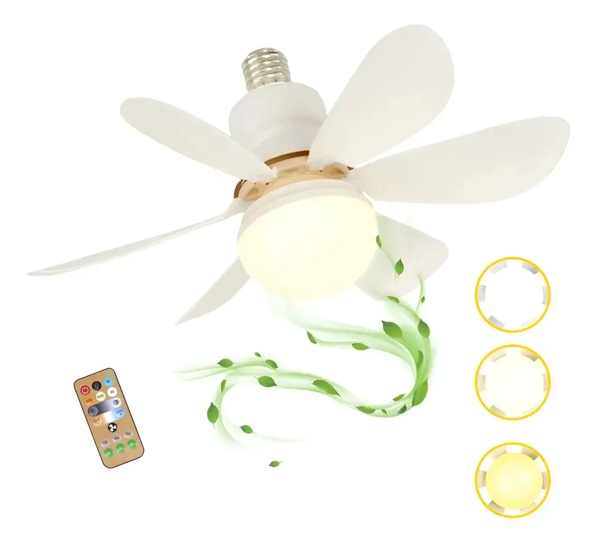 Ventilador De Teto Lâmpada 80w Led E27 Ajustável Bivolt thumbnail 8