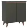 Balcão Madesa Reims 70 cm 2 Portas - Preto - Preto - 1