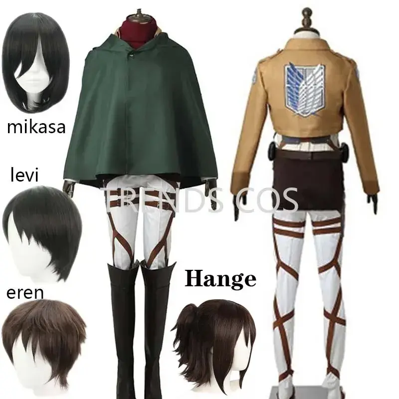 Cosplay anime levi ackerman mikasa ackerman cosplay traje eren jaeger outfits hange zoe cosplay traje aot conjunto completo