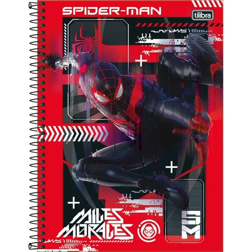 Kit de Cadernos, Tilibra, Universitário, 1 Matéria, Capa Dura, Spider-Man Game, 80 Folhas, Pacote com 4