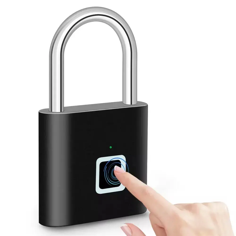 Kerui keyless carregamento usb bloqueio de impressão digital cadeado inteligente à prova dwaterproof água fechadura da porta 0.2sec desbloquear portátil anti-roubo cadeado zinco