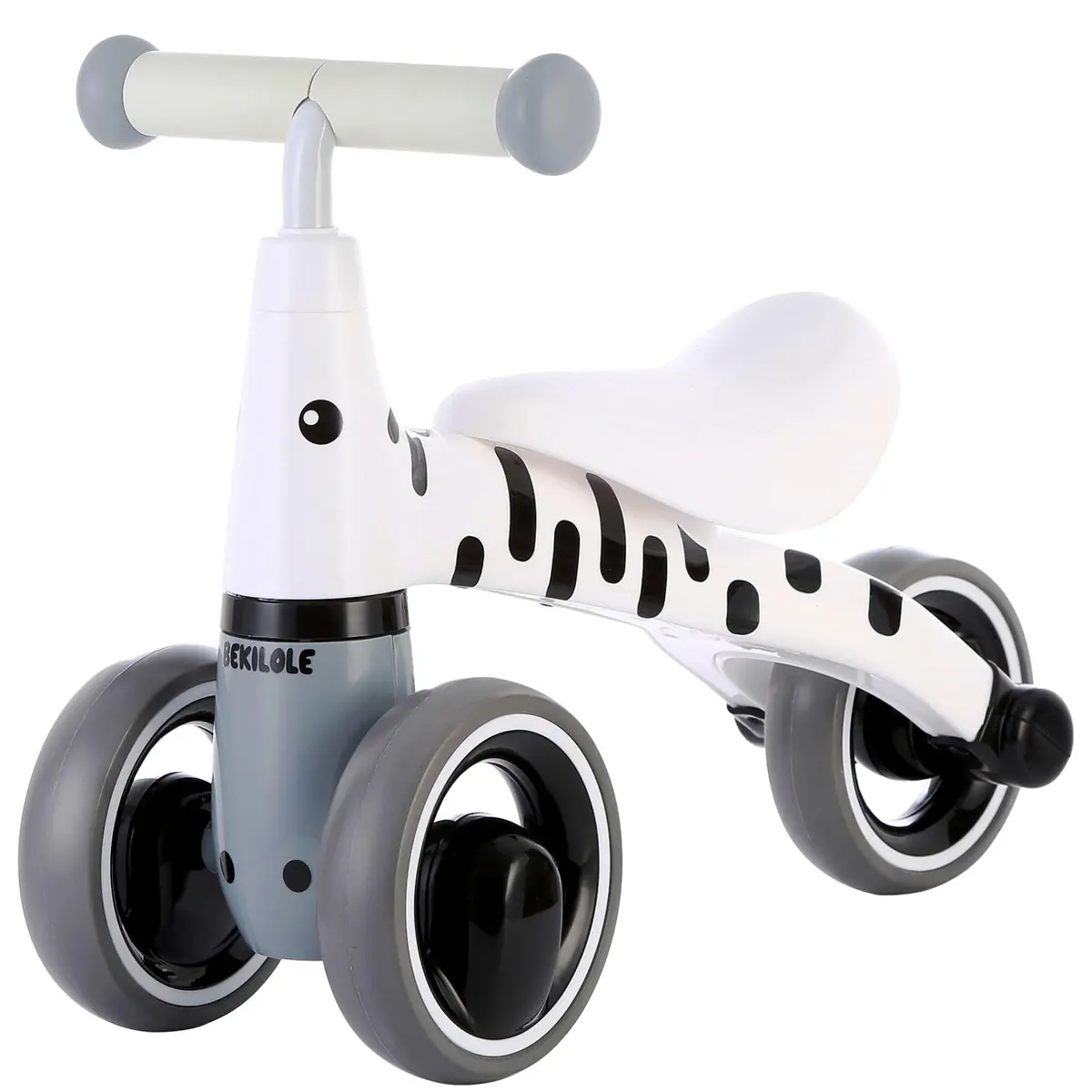 Zebra Bicicleta de Equilíbrio Bebê 12 Meses | Presente 1 Ano Unissex | Bike Infantil Sem Pedal com Rodas Silenciosas EVA | Brinquedo Educativo 1-2 Anos