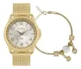 Kit Relógio Feminino Dourado Condor Co2035nnp/k4k - 1