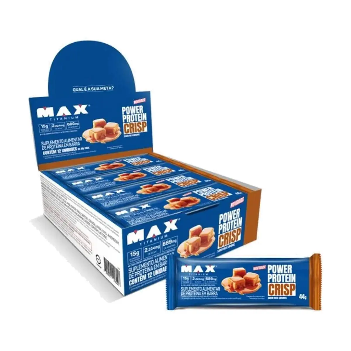 Power Protein Crisp Bar Display (12 unid. 44g), Milk Caramel