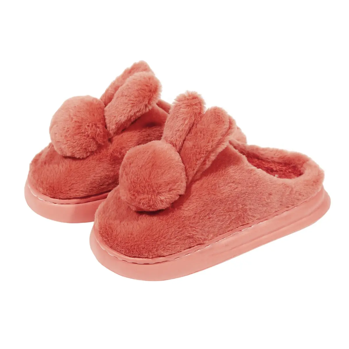 BEMMY Pantufas Femininas Felpudas, Pantufas de Casa Macias e Quentinhas com Estampa de Coelhinho Fofo. - 1