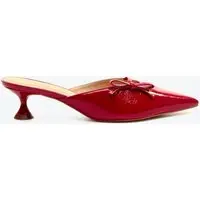 Mule Couro Vermelho Salto Baixo Cecconello 3004003-1