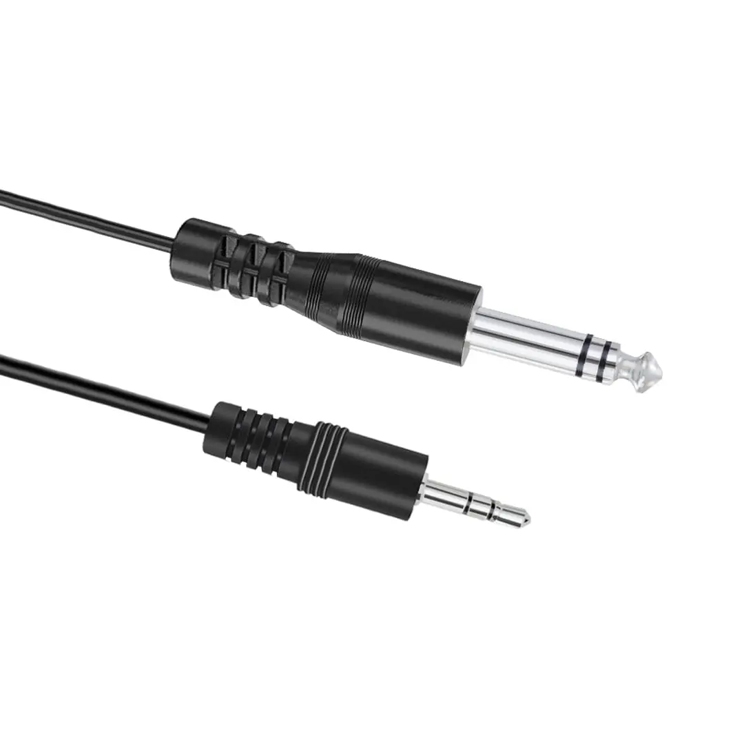 PluCable Cabo de audio P2 estereo para P10 estereo P2P1020 Preto, Conexoes em metal, 2 Metros