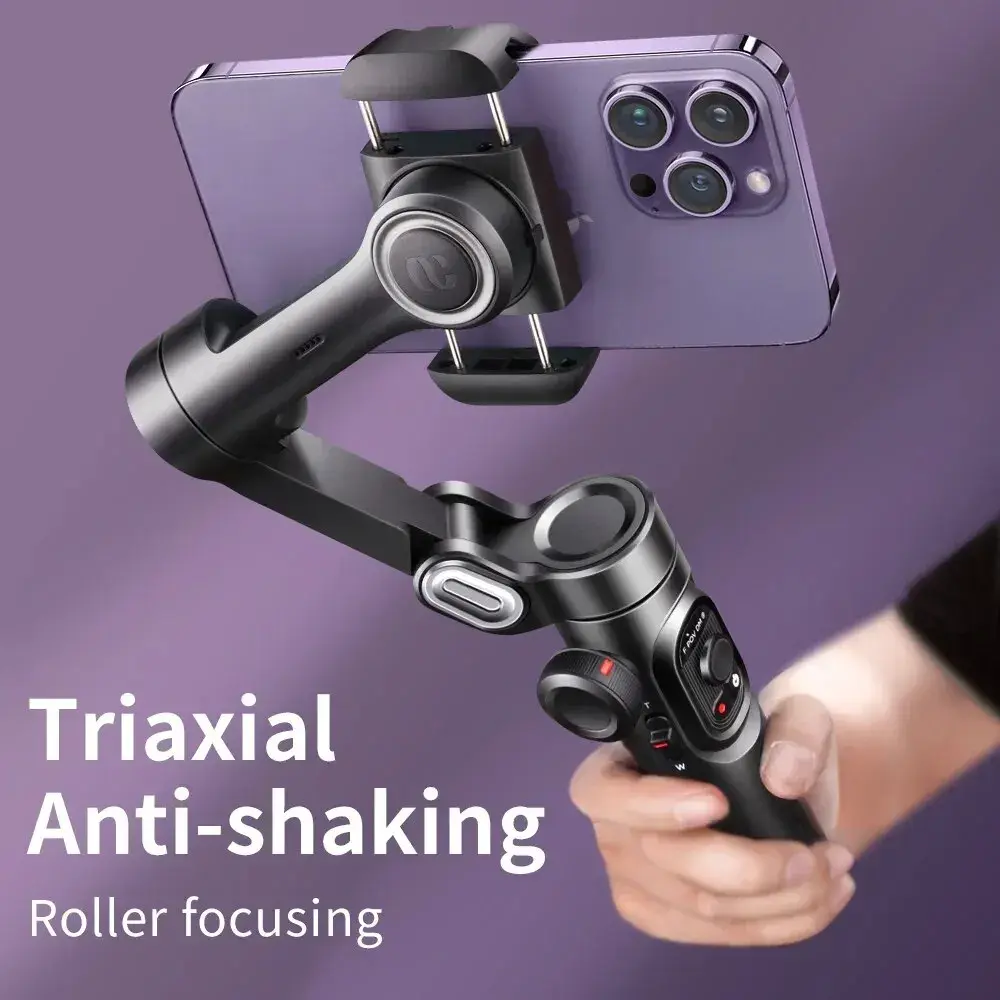 Estabilizador gimbal de 3 eixos para smartphone, dobrável, portátil, gravação de vídeo, vlog, estabilizador anti-vibração, ptz para iphone e android - 1