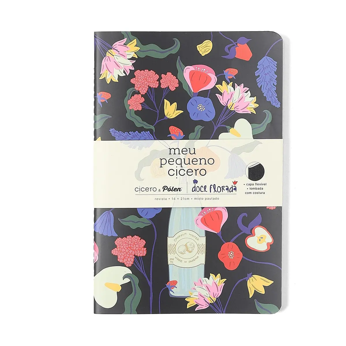 CADERNETA MEU PEQUENO CICEROS DOCE FLORADA PAUTADO 14X21 GARRAFA - 1 Unidade - Caderneta