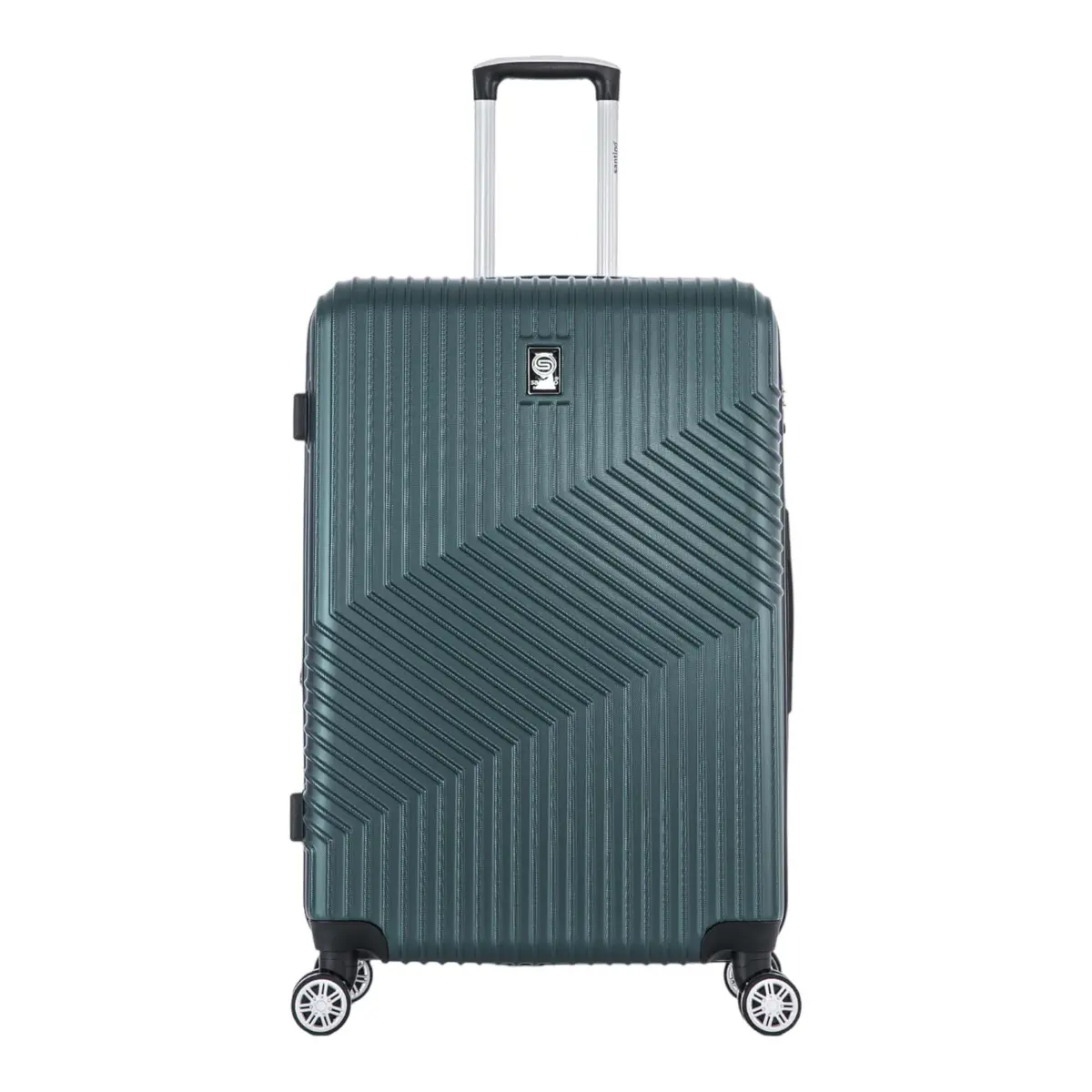 SANTINO Mala de Bordo de Viagem Rígida ABS 4 Rodas 360º com Segredo Leve Resistente Flexível Antifurto [Geometric] (Verde Musgo, Grande)