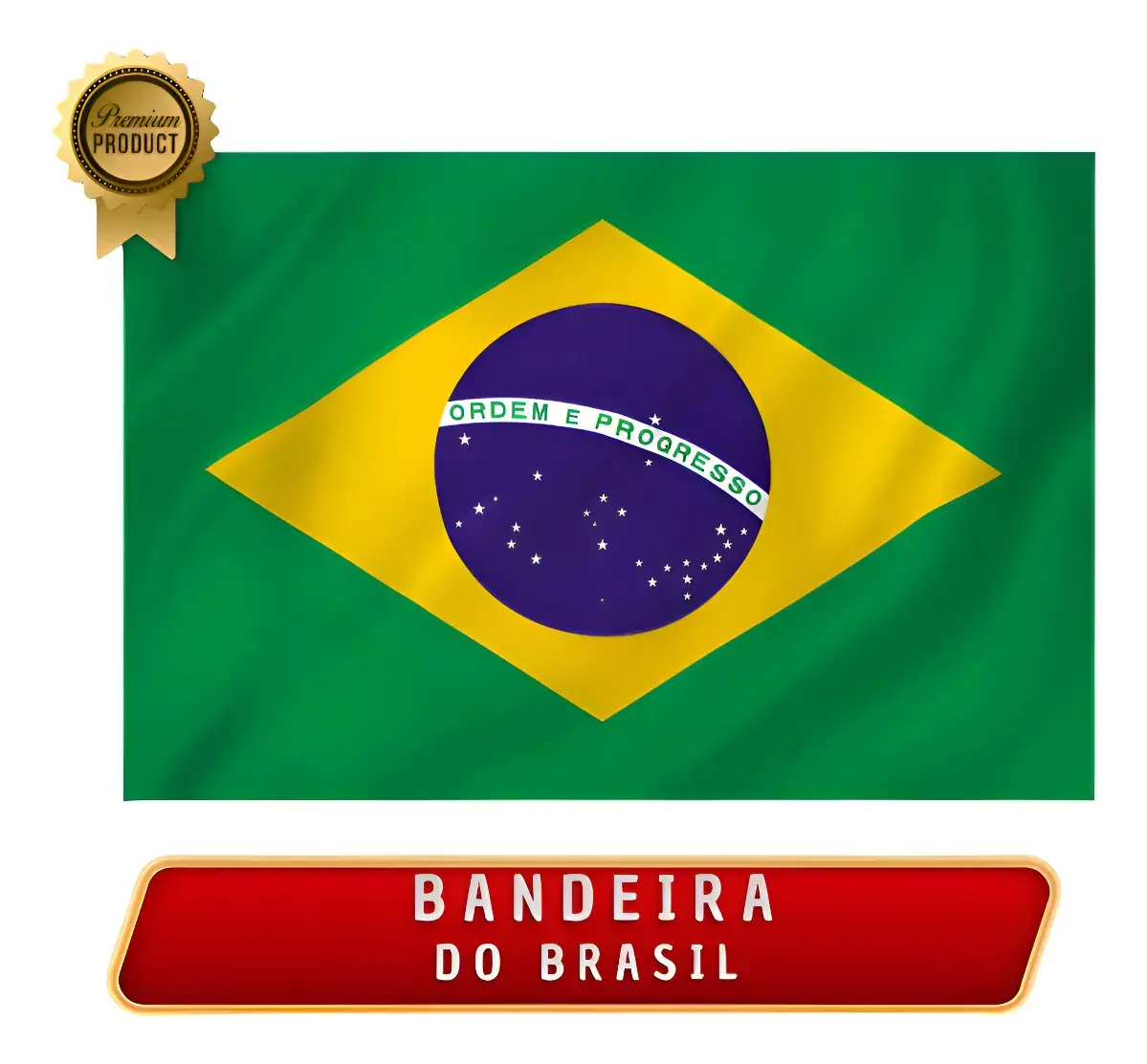 Bandeira do Brasil em Poliéster Reforçado 90x60 cm para Eventos e Decoração