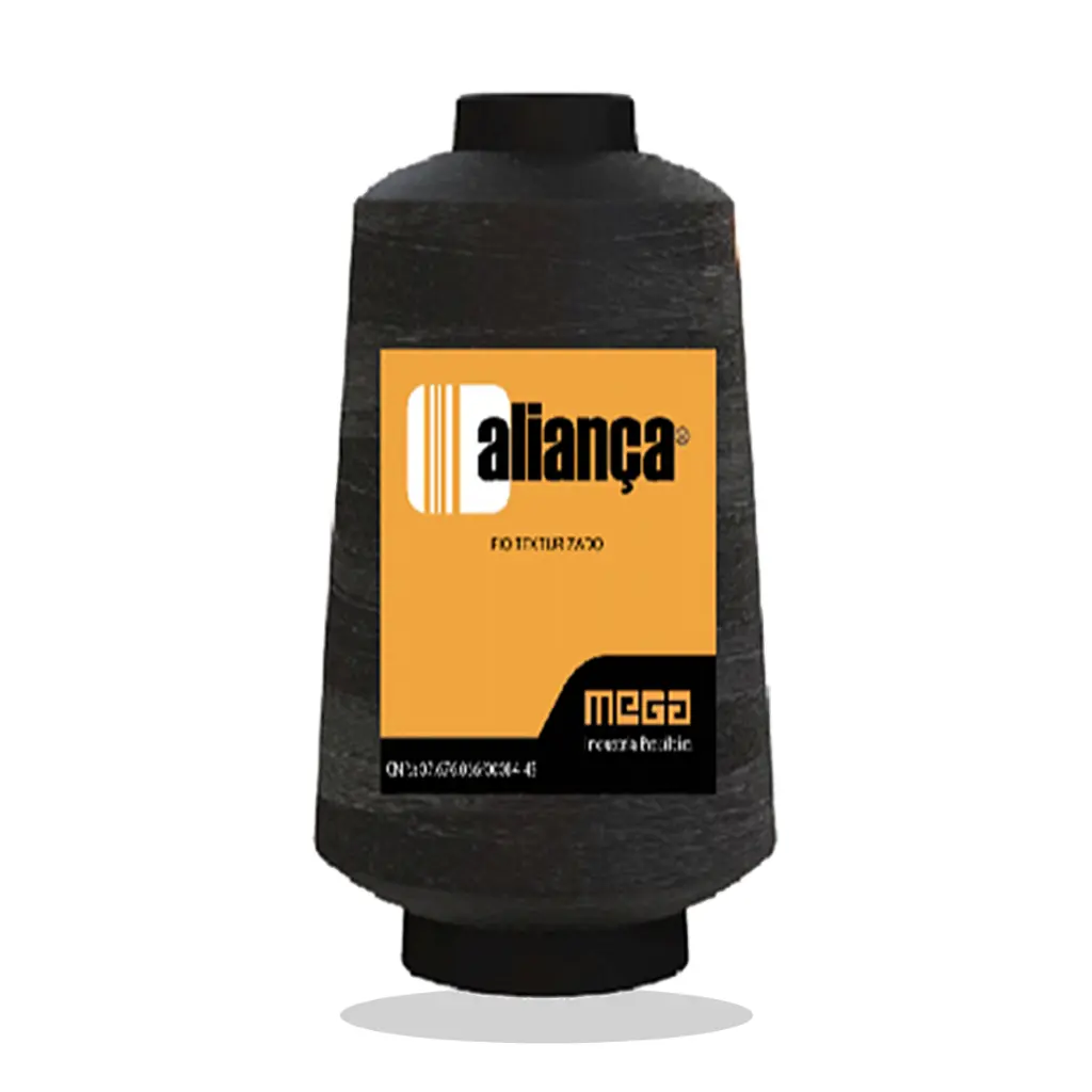 Fio Overlock Para Costura Linha Aliança Costura Overloque 500g Preto - 1