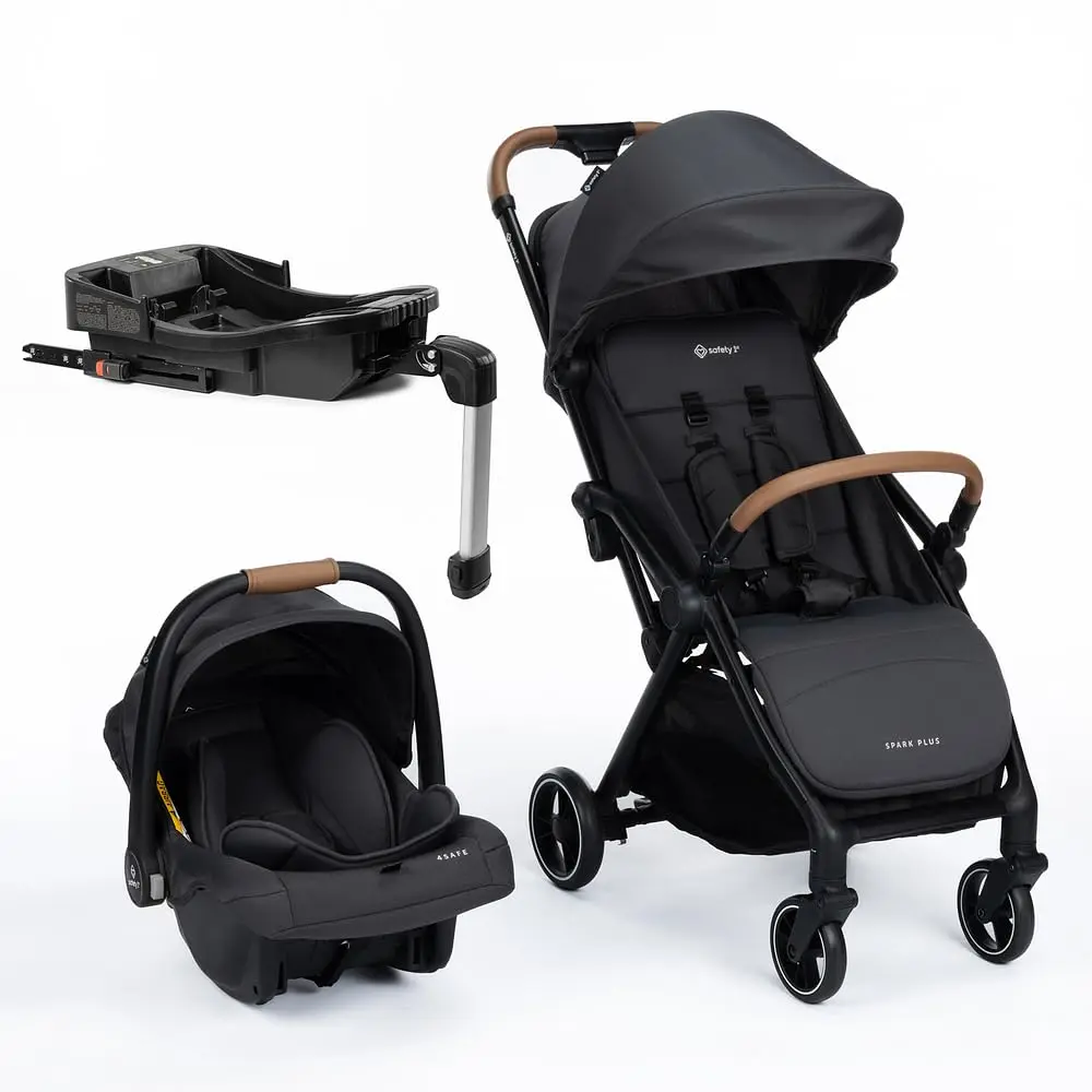 Travel System Safety 1st Spark Plus Trio com Isofix, 0 a 22 kg, Black Graphite