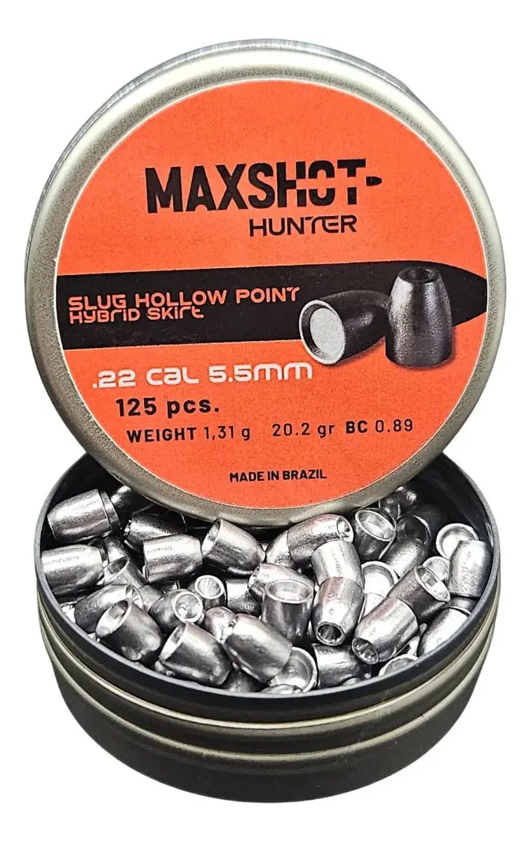 Chumbinho Slug 5,5mm 1,31g 20 Grains Caça 125 Pcs - Maxshot thumbnail 6