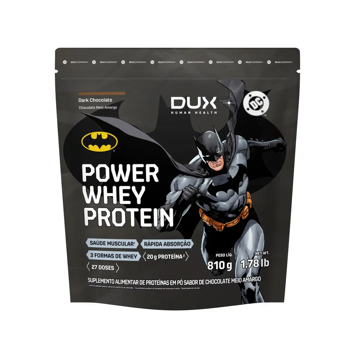 Whey Protein Dux Power, Chocolate Meio Amargo, 810g - 1