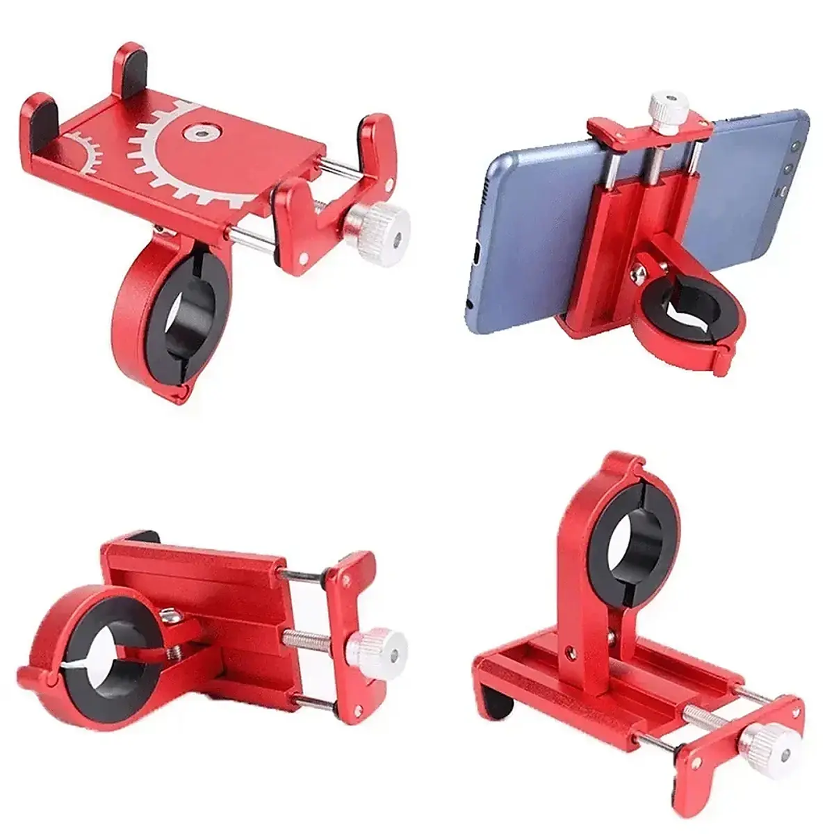 Suporte Celular Alumínio Guidão Bike Moto Ajustável 6-10cm thumbnail 4