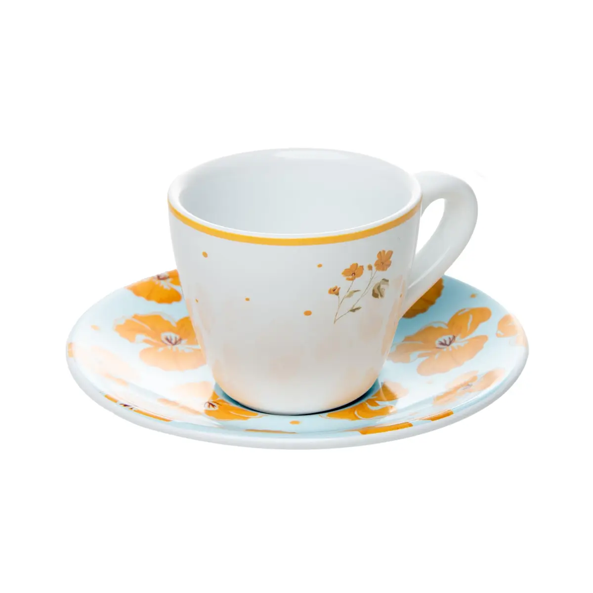 WOLFF - Xícara de Café com Pires Doce Encanto 90ml Azul Claro Cerâmica