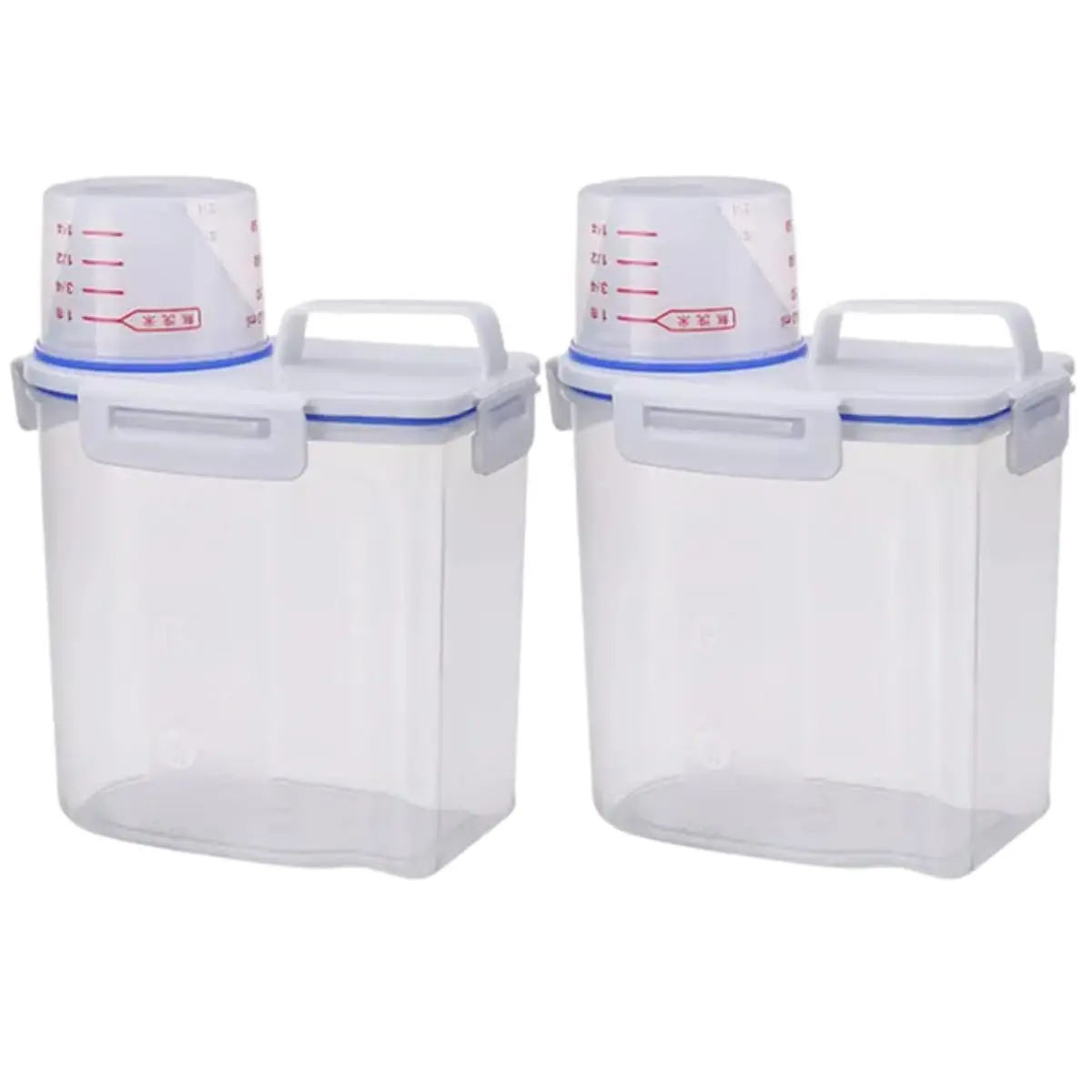 Pote Organizador com Dosador 1500ml Kit 2 Unidades HABITARA HOME | Alça para transporte, travas laterais, mais praticidade ao servir, ideal para alimentos secos - 1