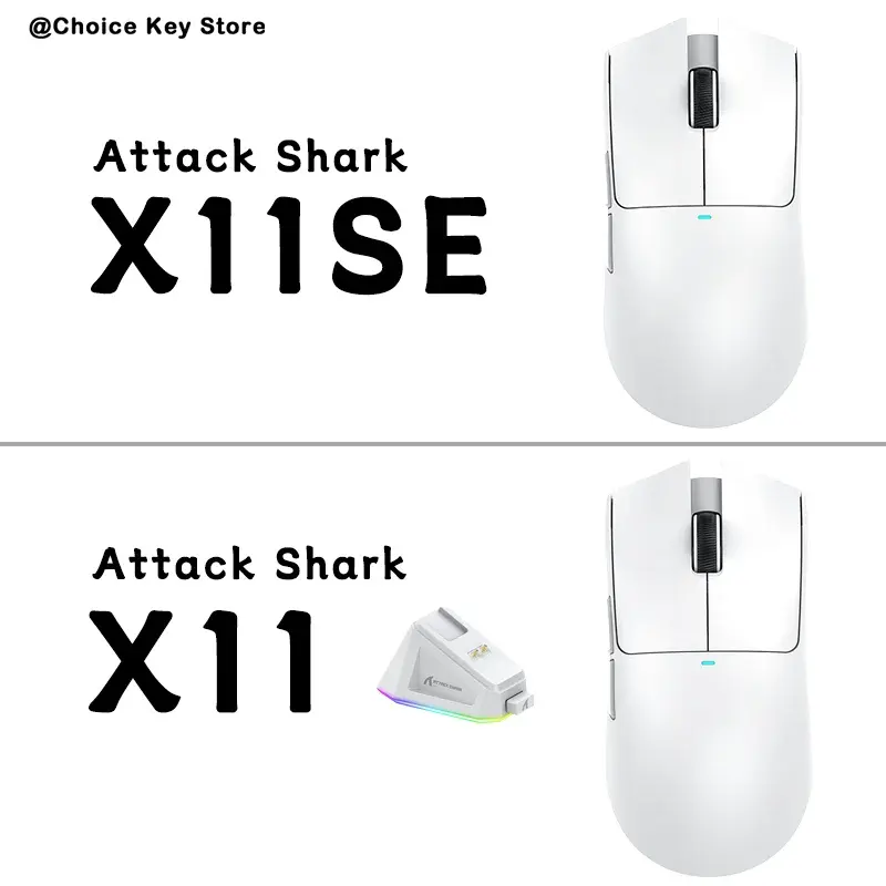 Mouse Gamer Sem Fio ATTACK SHARK X11 X11SE 22K DPI Sensor PAW3311 Leve Tri-modo Bluetooth com Fio Encoder TTC - 1